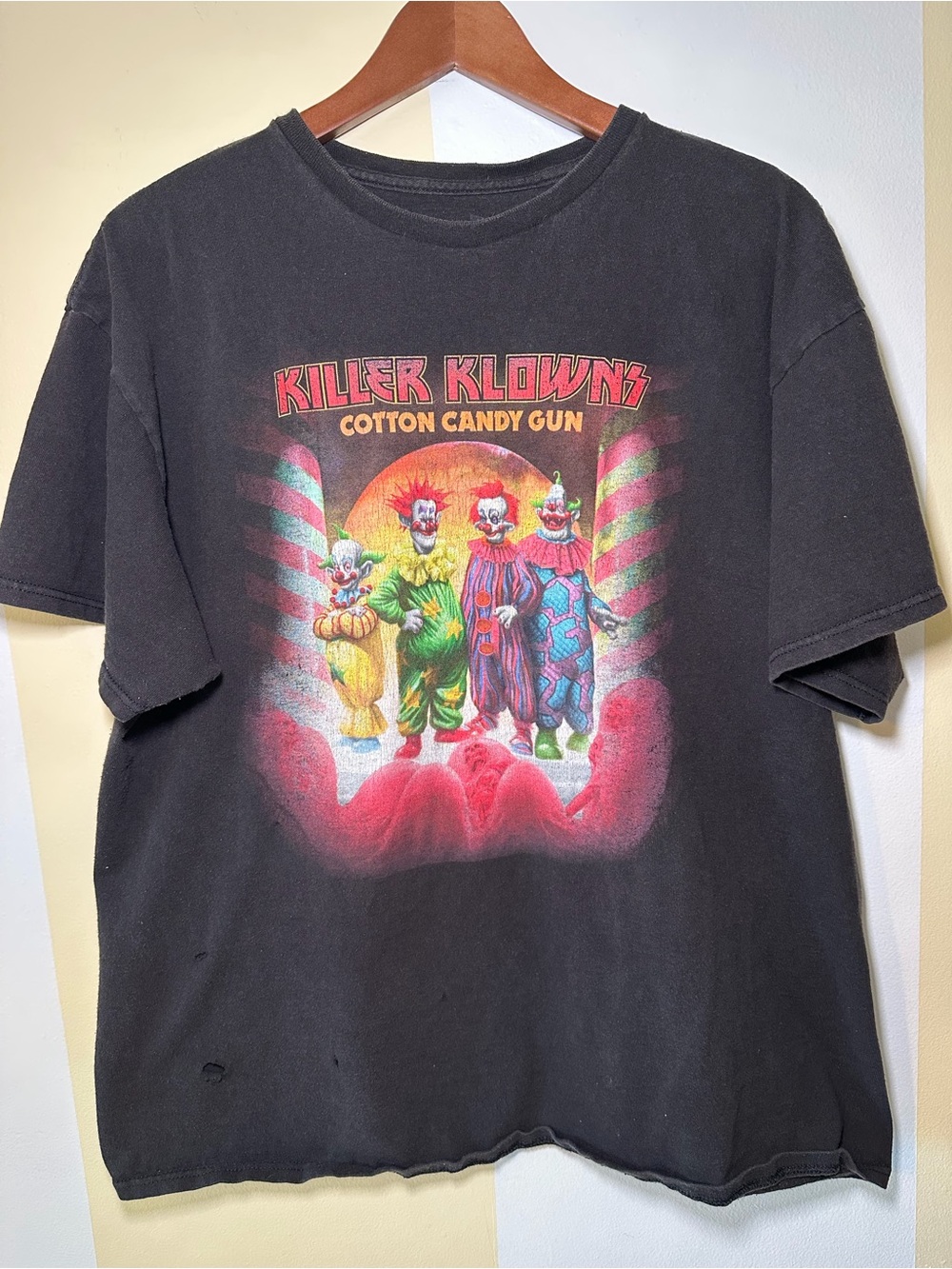 Fright-Rags Killer Klowns from Outer Space Cotton Candy Gun KISS Parody Tee
